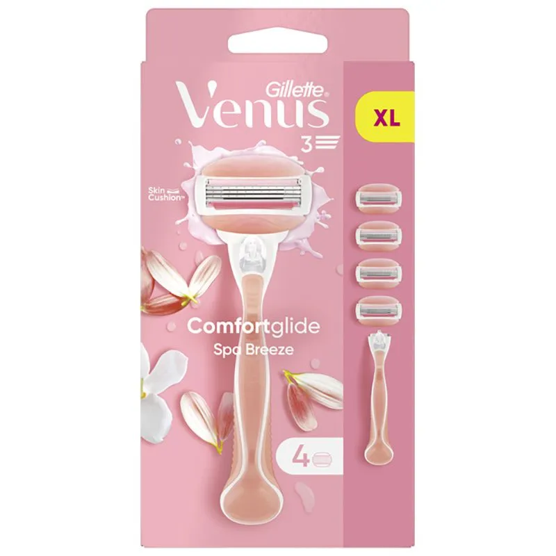 Станок для бритья Gillette Venus Comfortglide Spa Breeze с 4 картриджами купить недорого в Украине, фото 2