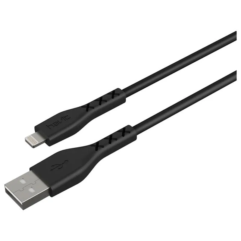 Кабель USB Havit Lightning, 1,8 м, чорний, HV-H66 купити недорого в Україні, фото 2