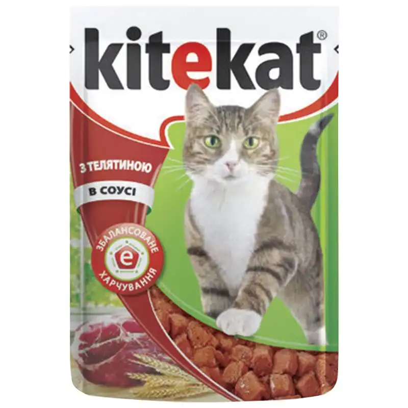 Корм для котів Kitekat Яловичина в соусі, 100 г, 7919 купити недорого в Україні, фото 1