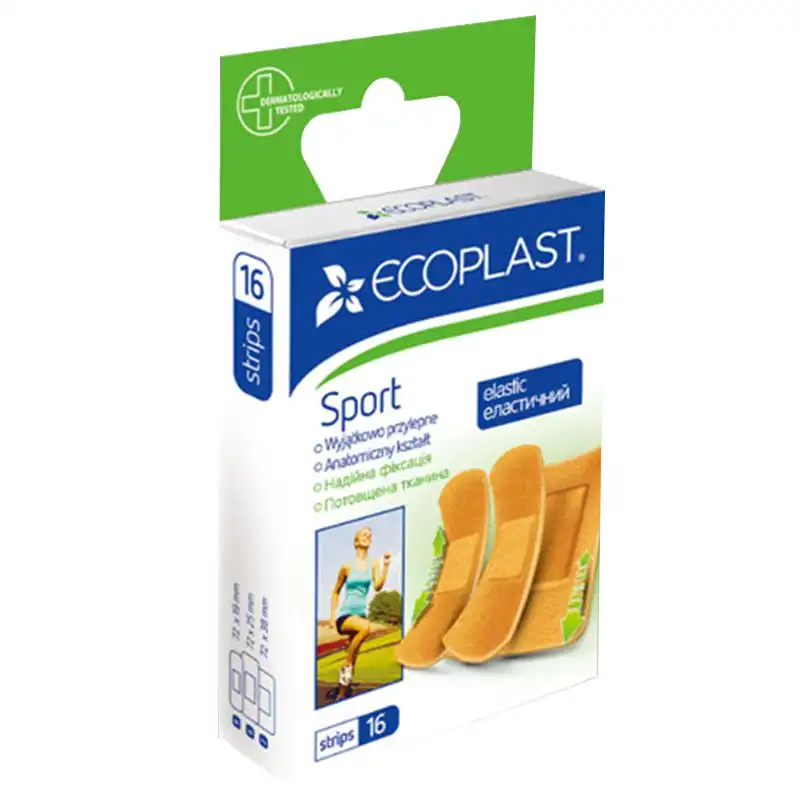 Набор пластырей медицинских Ecoplast Спорт, 16 шт купить недорого в Украине, фото 1