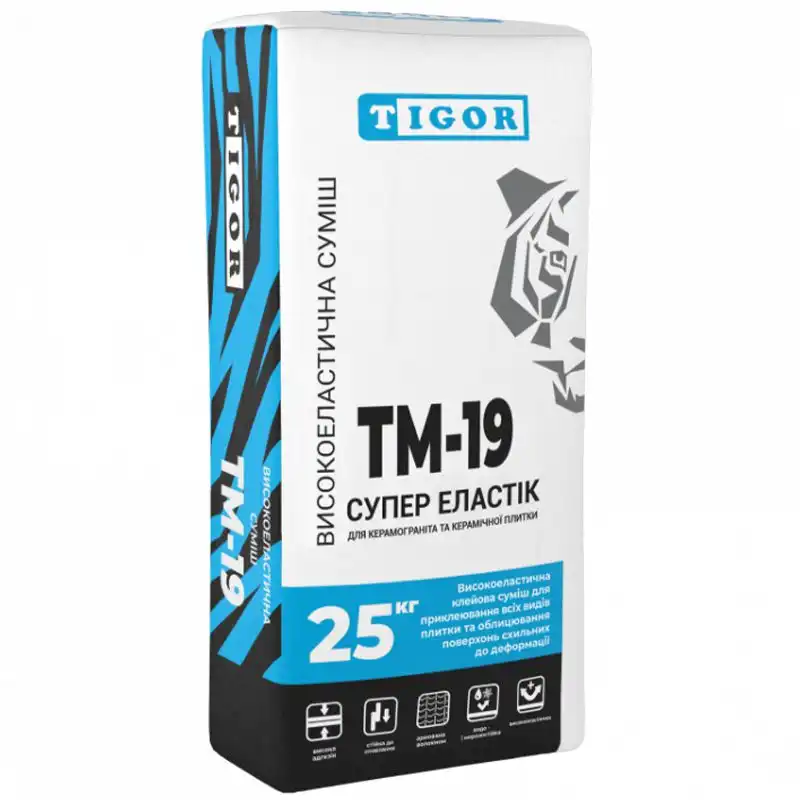 Клей Tigor ТМ-19 Супер Еластік, 25 кг купити недорого в Україні, фото 1