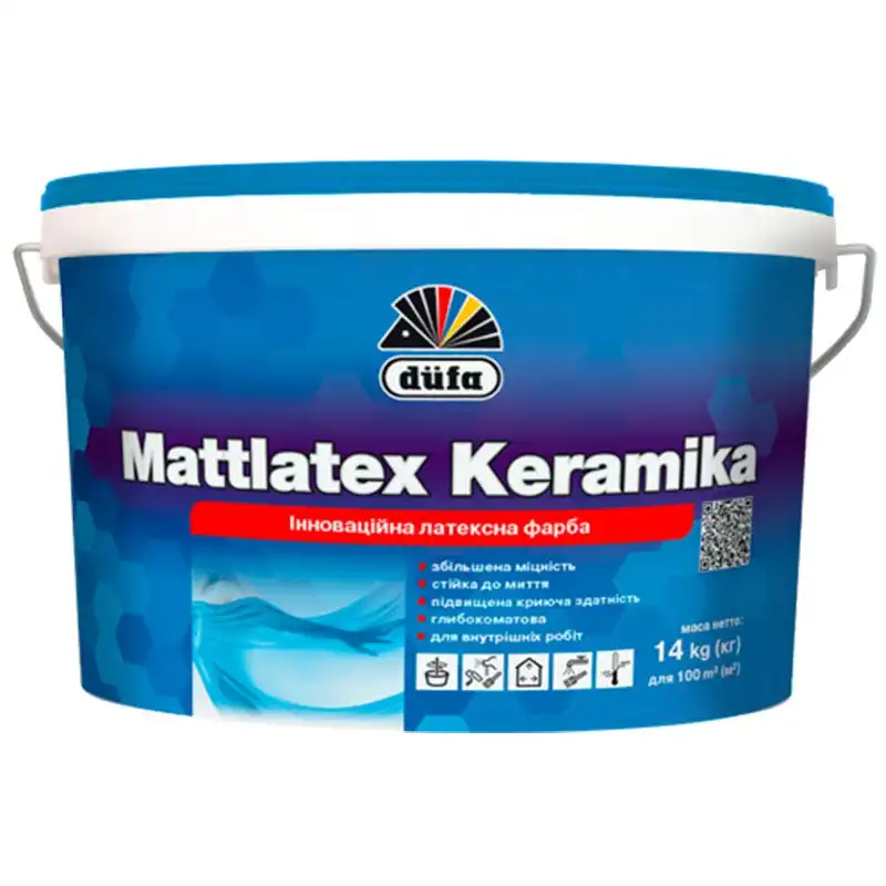 Краска водоэмульсионная Dufa Mattlatex Keramika, 14 кг, 1201270003 купить недорого в Украине, фото 1
