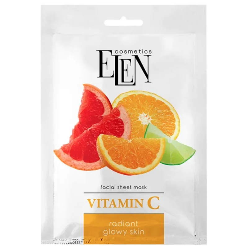 Тканинна маска для обличчя Elen Cosmetics Vitamin C, 25 мл купити недорого в Україні, фото 1