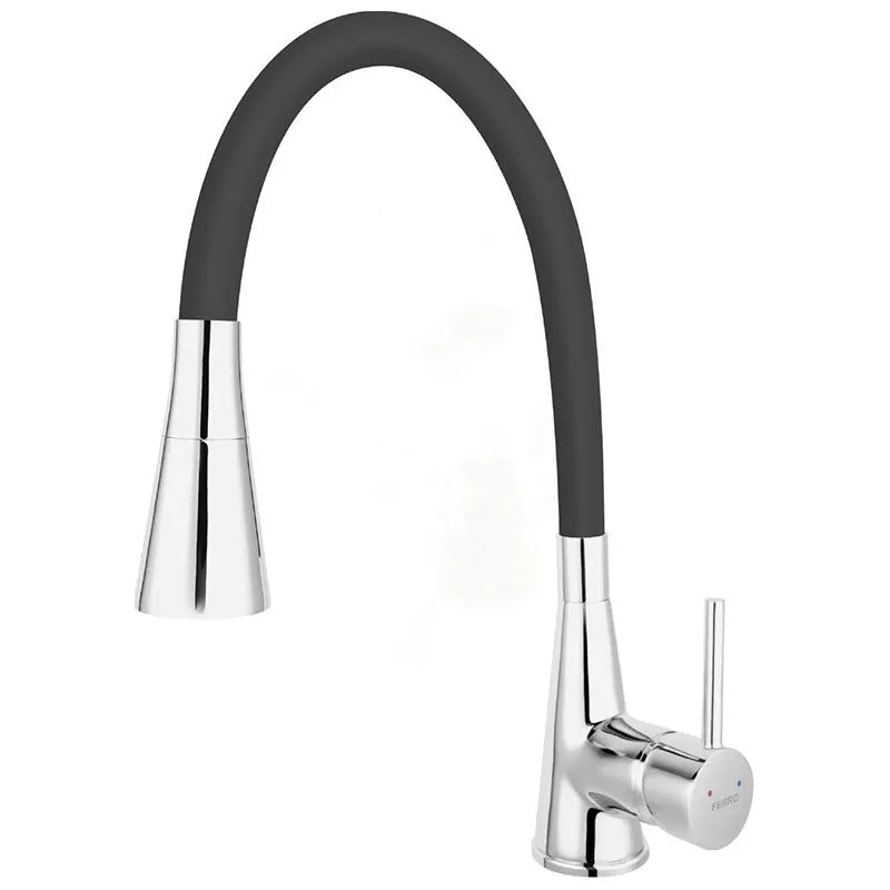 Смеситель для кухни Ferro Zumba II, с двумя изливами черный + цветной, BZA42B-SET купить недорого в Украине, фото 1