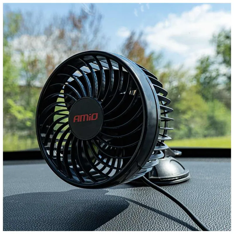 Вентилятор автомобильный с присоской Amio, 4,5" 12V, 03001 купить недорого в Украине, фото 2