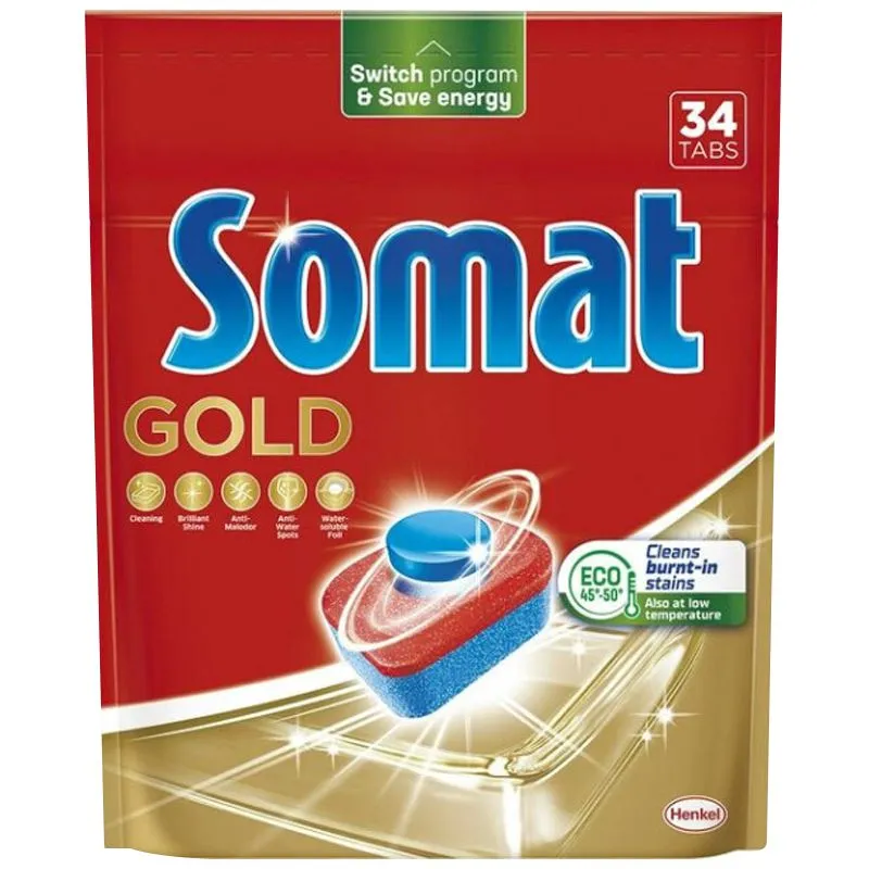 Таблетки для посудомоечной машины Somat Gold, 34 шт, 2891297 купить недорого в Украине, фото 1