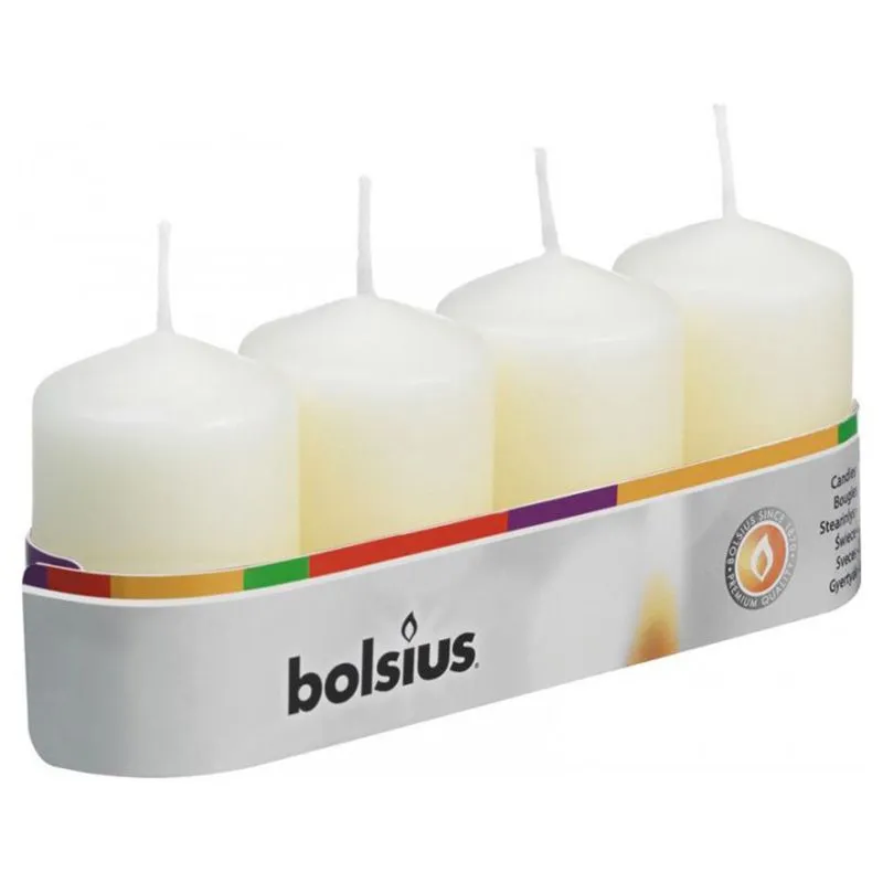 Свічка Bolsius, 6х4 см, кремовий, 4 шт, 566705 купити недорого в Україні, фото 1