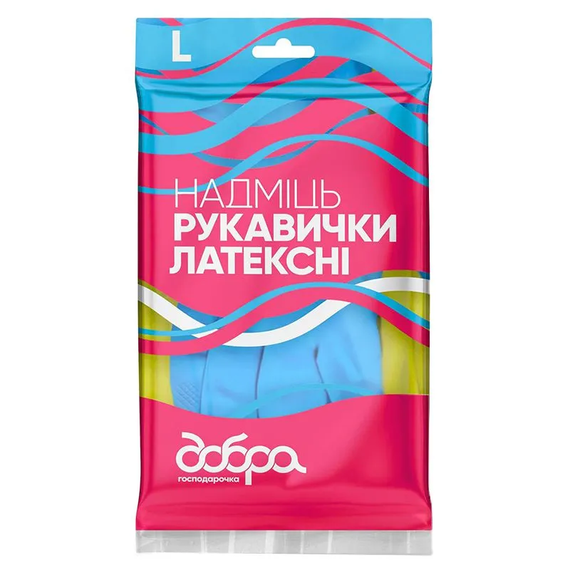 Перчатки Добрая хозяйка Сверхпрочные, размер L купить недорого в Украине, фото 2