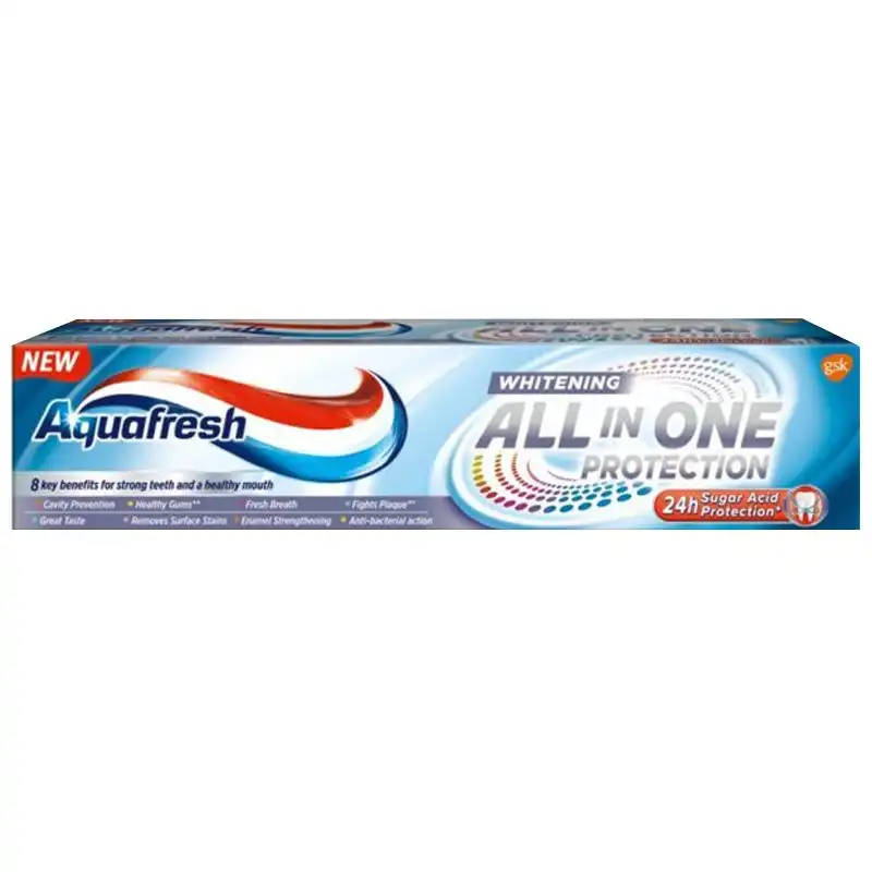 Зубна паста відбілююча Aquafresh All in One, 100 мл, 60000000116217 купити недорого в Україні, фото 1