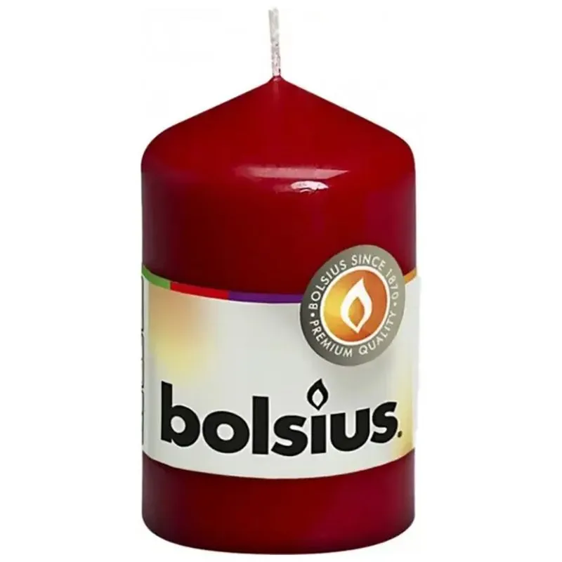 Свічка Bolsius, 8х5 см, червоний, 200141 купити недорого в Україні, фото 1