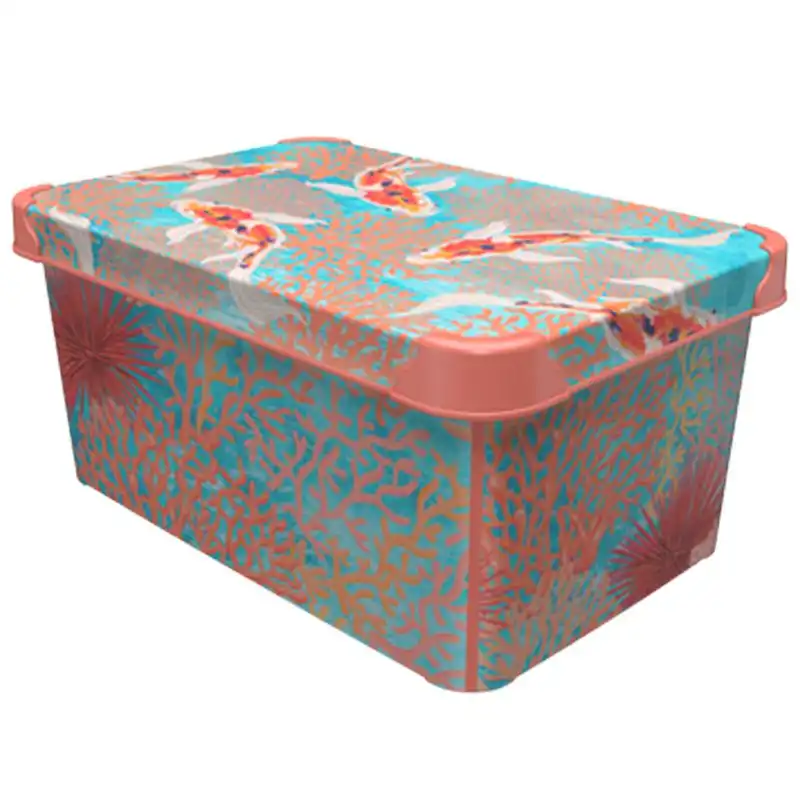 Контейнер для зберігання з кришкою Qutu Style Box Coral, 10 л, 6709303 купити недорого в Україні, фото 1