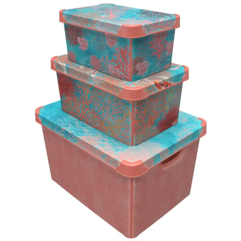 Контейнер для зберігання з кришкою Qutu Style Box Coral, 10 л, 6709303 купити недорого в Україні, фото 2