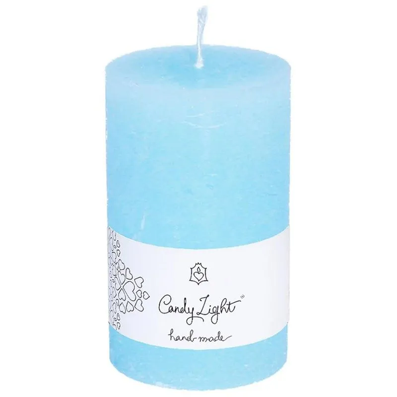 Свічка циліндр Candy Light Бароко C07, 15х6,5 см, морська хвиля купити недорого в Україні, фото 1