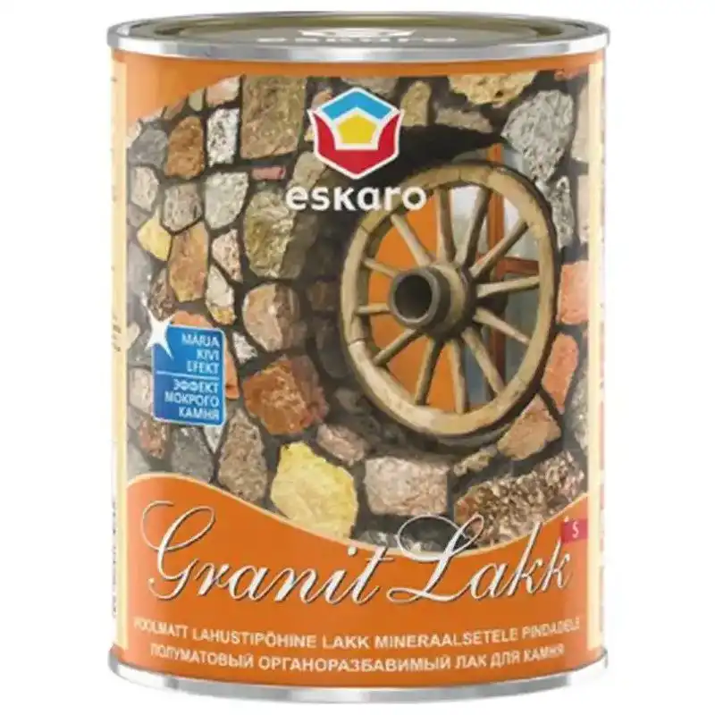 Лак акриловий для каменю Eskaro Granit Lakk S, 1 л, напівматовий купити недорого в Україні, фото 1