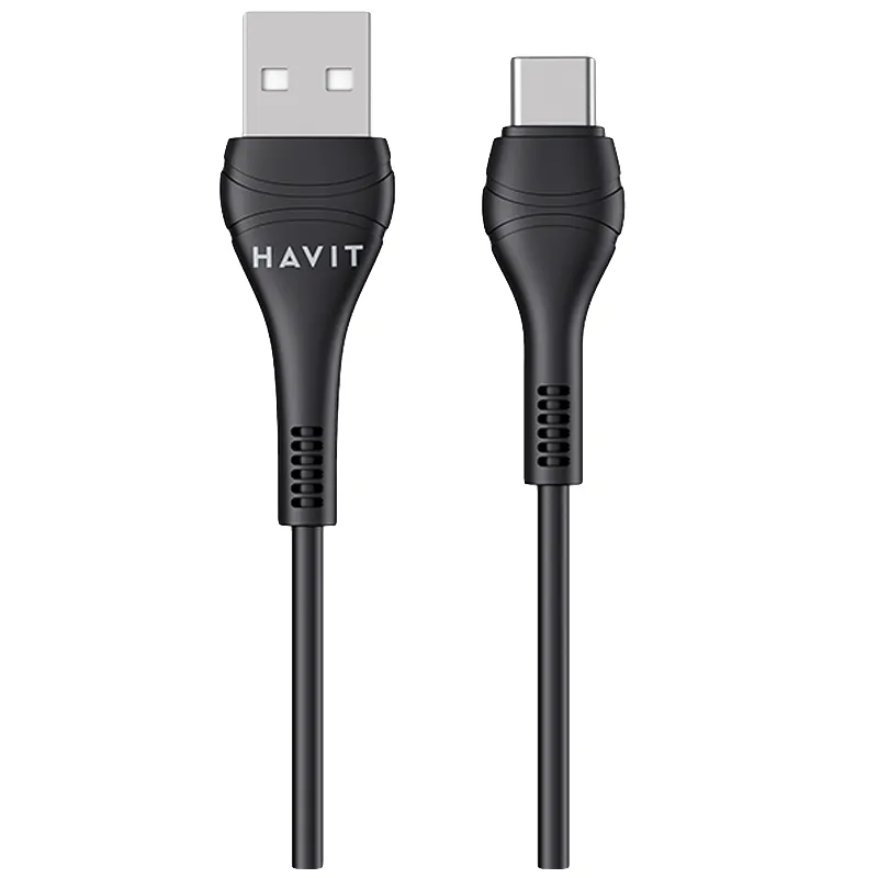 Кабель Havit HV-CB6161, USB, Type-C, 1 м, чорний купити недорого в Україні, фото 1