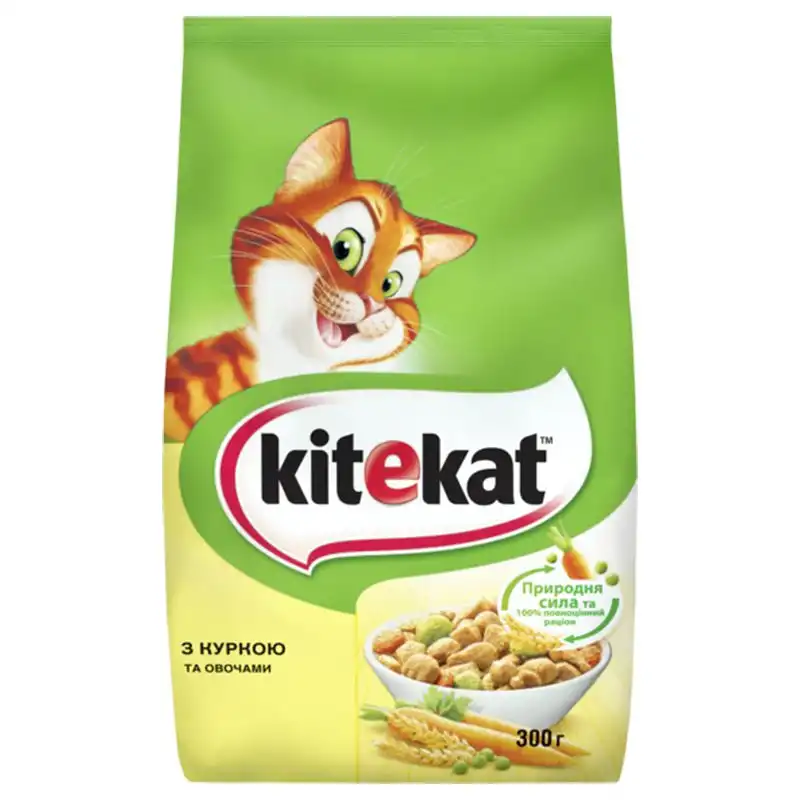 Корм для котів Kitekat Курка з овочами, 300 г, 9187 купити недорого в Україні, фото 1