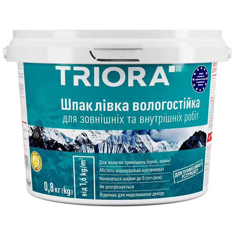 Шпаклівка вологостійка Triora, 16 кг купити недорого в Україні, фото 1