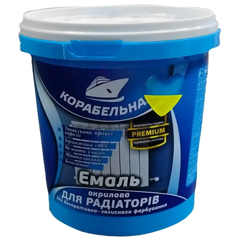 Емаль акрилова для радіаторів Корабельная, 0,4 л, білий купити недорого в Україні, фото 1