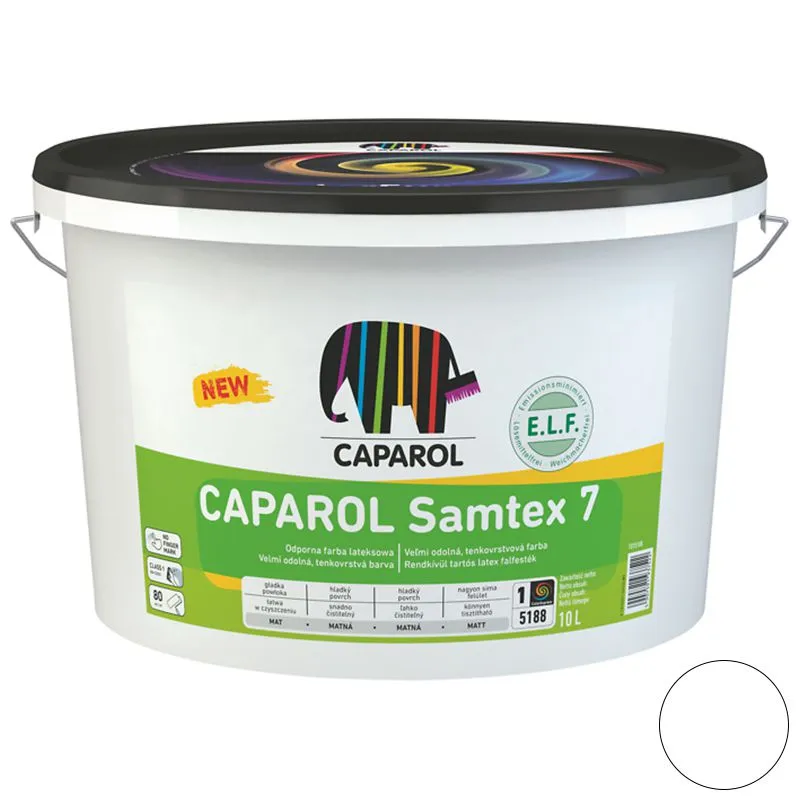 Фарба інтер'єрна латексна Caparol Samtex 7 ELF, база 1, 10 л, білий купити недорого в Україні, фото 1