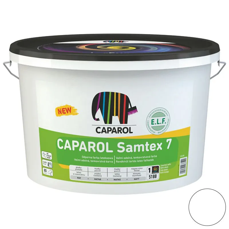 Фарба інтер'єрна латексна Caparol Samtex 7 ELF, база 1, 2,5 л, білий купити недорого в Україні, фото 1