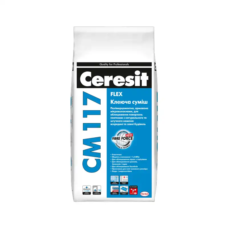 Клей Ceresit CM-117 Flex, 5 кг, 1594940 купить недорого в Украине, фото 1