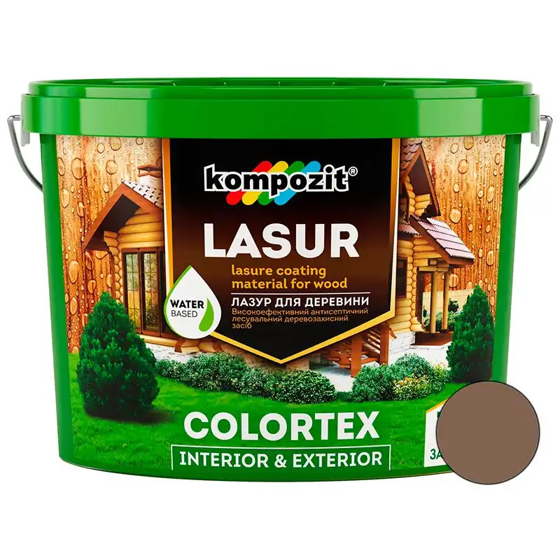 Лазур для дерева Kompozit Colortex, 2,5 л, горіх купити недорого в Україні, фото 1