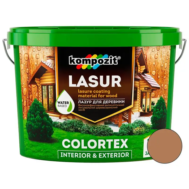 Лазур для дерева Kompozit Colortex, 0,9 л, дуб купити недорого в Україні, фото 1