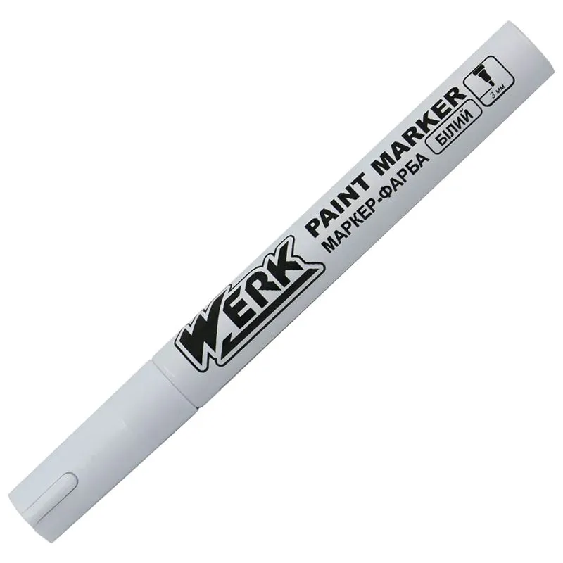 Маркер-фарба Werk, 145 мм, білий, 120275 купити недорого в Україні, фото 1
