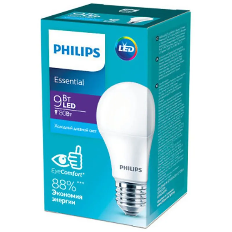 Лампа светодиодная Philips ESS LEDBulb, 9W, A60, E27, 6500K, 929002299487 купить недорого в Украине, фото 2