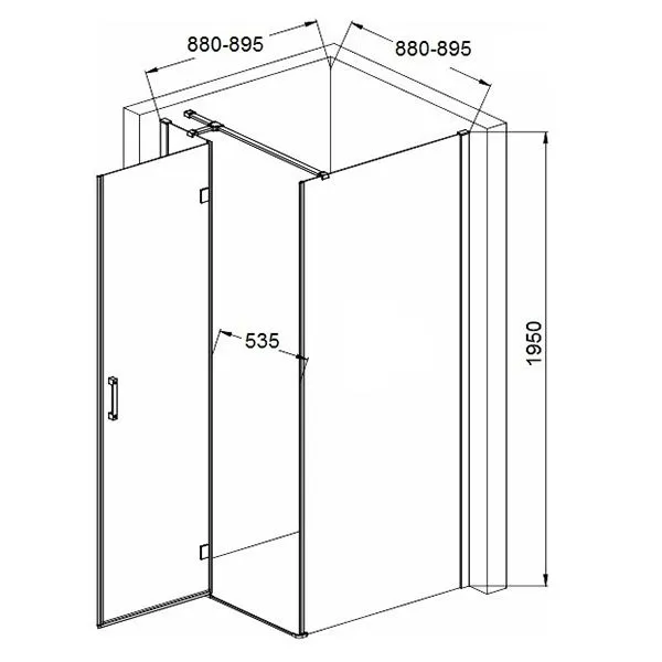 Душова кабіна Aquaform Werra, 90x90x195 см, скло прозоре, 111-40095 купити недорого в Україні, фото 2