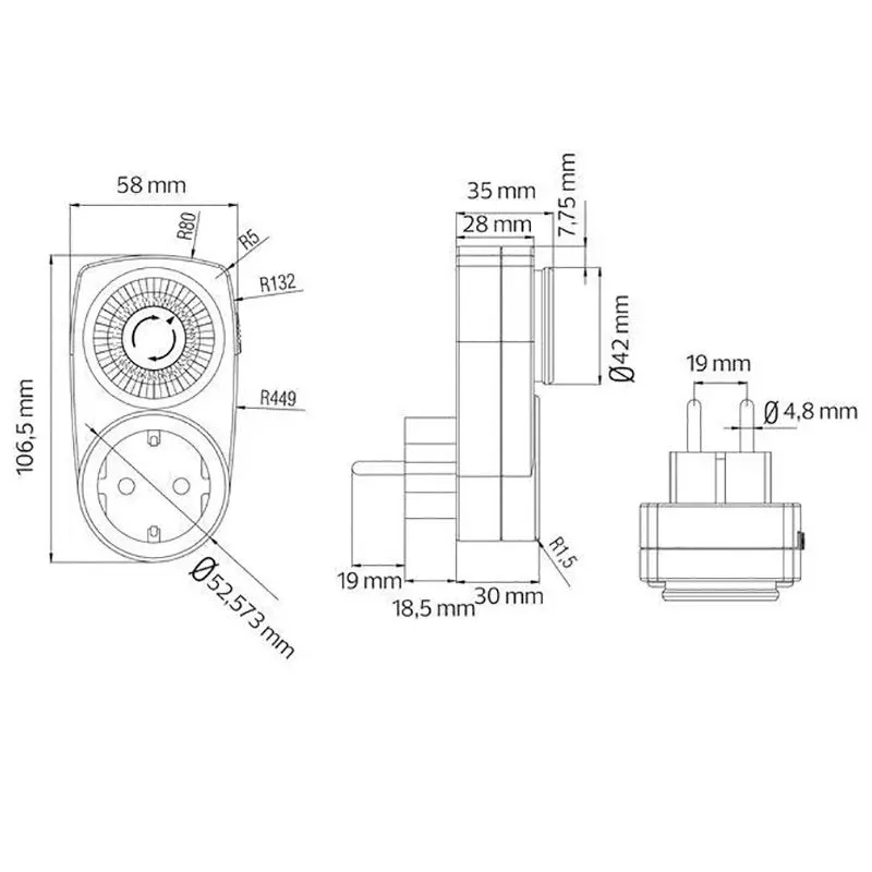 Таймер механічний Horoz, 3500 W, 220-240 V, 16A, 108-001-0001-010 купити недорого в Україні, фото 2