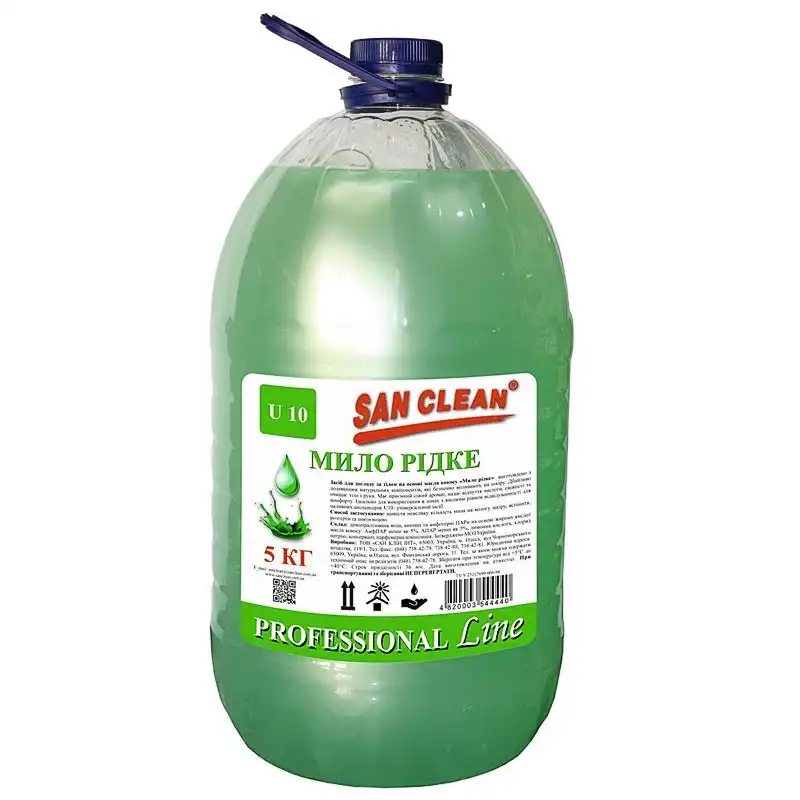 Мыло жидкое San Clean Professional Line, 5 л, зеленый купить недорого в Украине, фото 1