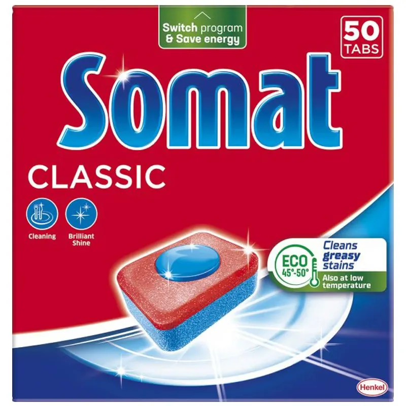 Таблетки для посудомийної машини Somat Classic, 50 шт, 2891947 купити недорого в Україні, фото 1