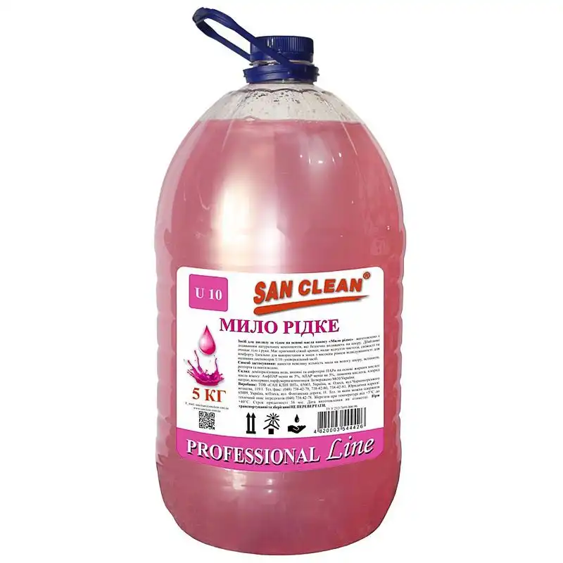 Мило рідке San Clean Professional Line, 5 л, рожевий купити недорого в Україні, фото 1