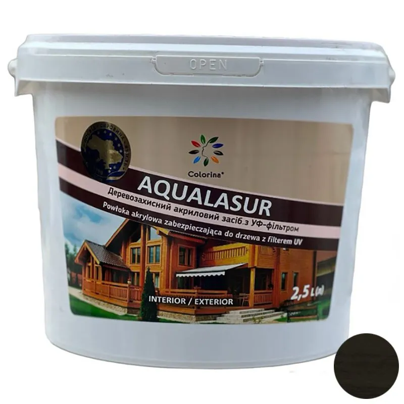 Лазур Colorina Aqualasur, 2,5 л, 711 Венге купити недорого в Україні, фото 1