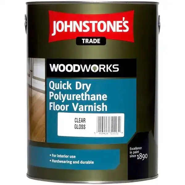 Лак акриловый для пола Johnstone's Quick Dry Polyurethane Floor Varnish Clear Glos, 2,5 л купить недорого в Украине, фото 1