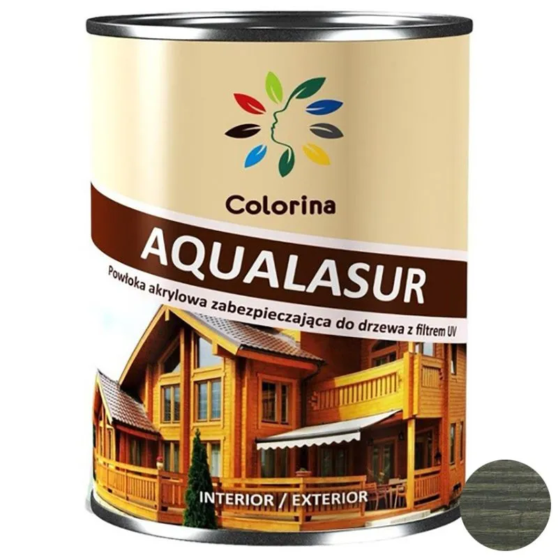 Лазурь Colorina Aqualasur, 0,75 л, 712 Графит купить недорого в Украине, фото 1