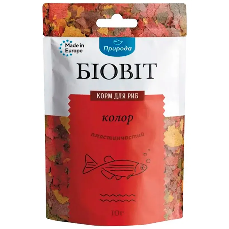 Корм для рыбок пластинчатый Природа Биовит Колор, 10 г, PR240462 купить недорого в Украине, фото 1