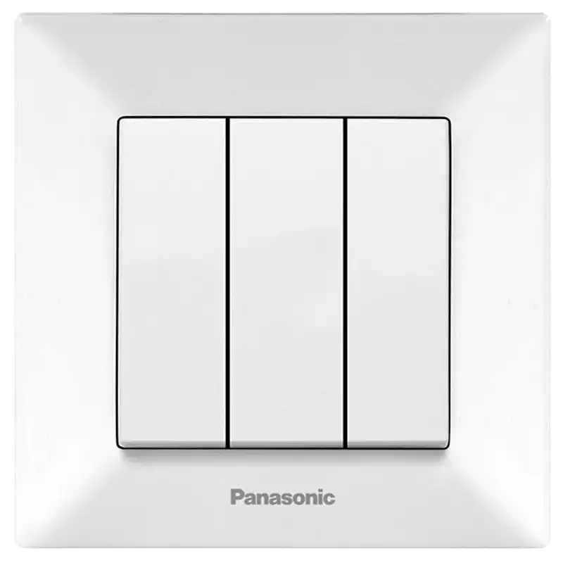 Выключатель трехклавишный Panasonic Arkedia Slim, белый, 480100196 купить недорого в Украине, фото 1