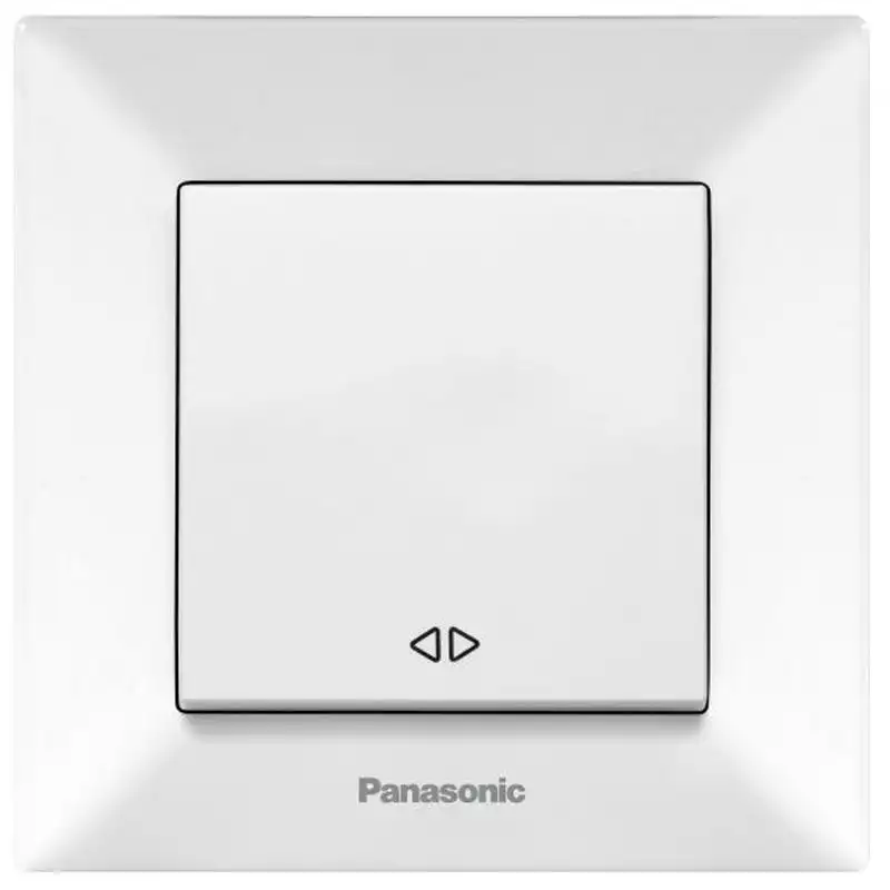 Выключатель одноклавишный перекрестный Panasonic Arkedia Slim, белый, 480100201 купить недорого в Украине, фото 1