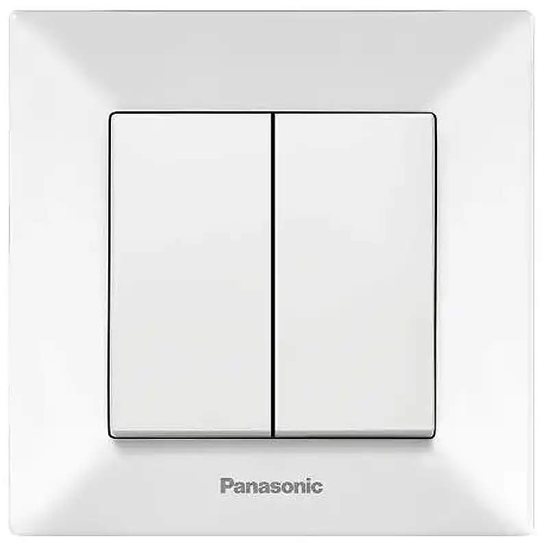 Выключатель двухполюсный Panasonic Arkedia Slim, 2-клавишный, белый, 480100210 купить недорого в Украине, фото 1