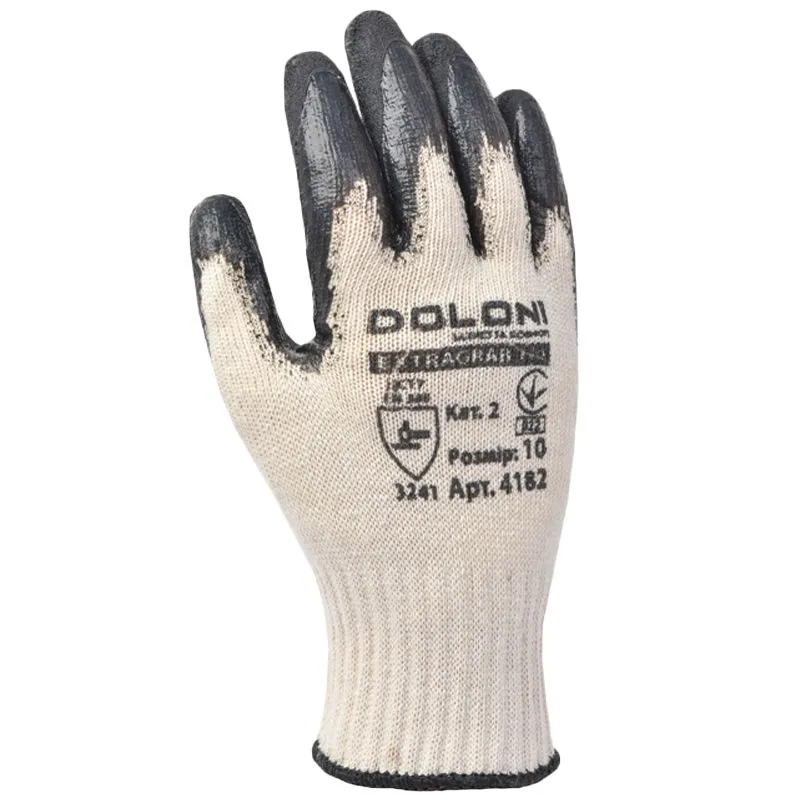 Перчатки защитные с латексным покрытием Doloni 4182, XL, белый, 4501 купить недорого в Украине, фото 1