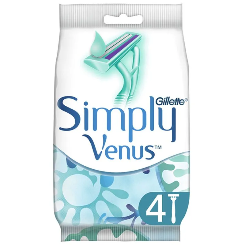 Станки одноразовые Gillette Simply venus 2, 4 шт, 43714 купить недорого в Украине, фото 1