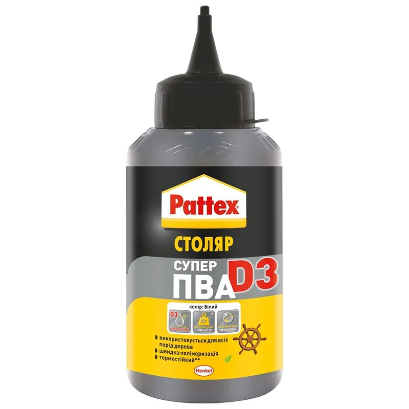 Клей ПВА Pattex Super, D3, 250 г, 2875946 купити недорого в Україні, фото 1