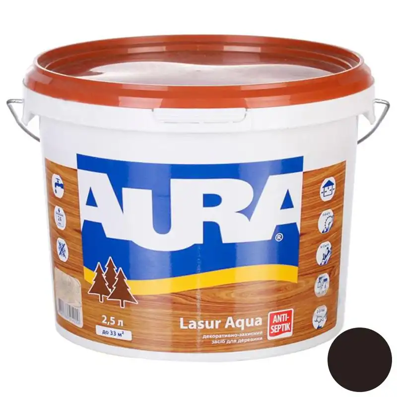 Лазур акрилова Aura Lasur Aqua, 2,5 л, напівматовий, венге купити недорого в Україні, фото 1