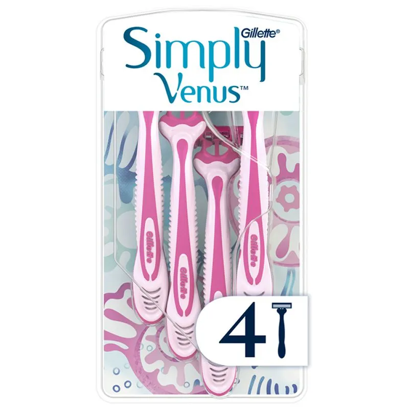 Станки одноразові Gillette Simply venus 3, 4 шт, 43608 купити недорого в Україні, фото 1