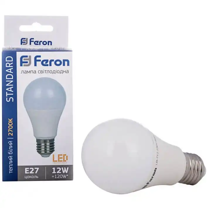 Лампа Feron A60, 12W, E27, 2700K, 230V, 6281 купити недорого в Україні, фото 1