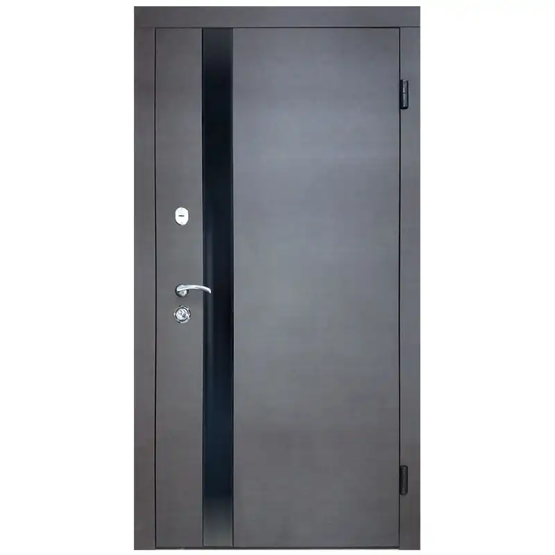 Двері вхідні Статус FS-056, 860х2050 мм, венге горизонт сірий, праві купити недорого в Україні, фото 1