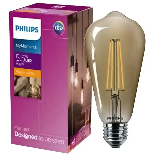 Лампа Philips Filament Classic CL GNDAPR, 5.5-48W, ST64, E27 купить недорого в Украине, фото 1