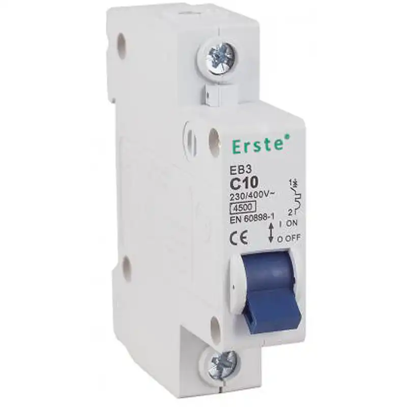 Автоматичний вимикач Erste, 4,5 кА, EB3-1P10C купити недорого в Україні, фото 1